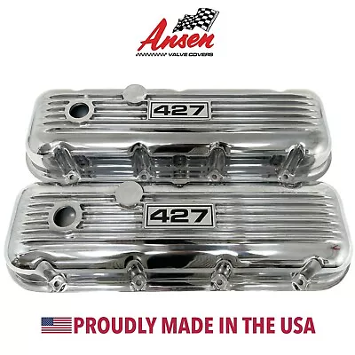 Big Block Chevy 427 Valve Covers Polished Classic Finned - Ansen USA • $245