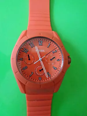 Men's Fossil Poptastic Sport Multifunction Red/Orange Strap Watch - FS5217 • $50