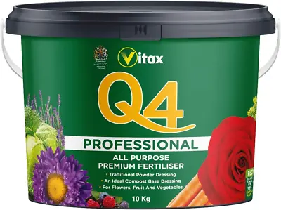 Vitax Q4 Professional All-Purpose Fertiliser For Garden Plant Flower Tub 10Kg • £38.99