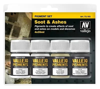 VAL73193 - AV Vallejo Pigments Set - Soot & Ashes • £13.99