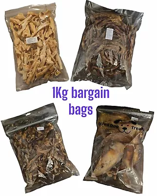 1 Kg Bargain Bulk Bag Buys Natural Dog Treat Chews Chicken Wings Necks Rabbit Ea • £14.99