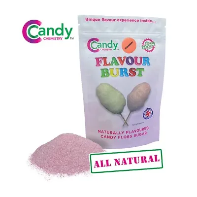 Candy Chemistry ALL NATURAL Strawberry Flavour Burst Cotton Candy Floss Sugar • £4.99