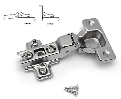 35mm KITCHEN CUPBOARD WARDROBE STANDARD DOOR HINGES HALF OVERLAY + EU SCREWS • £3.40