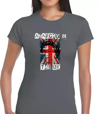 Union Jack Anarchy Ladies T Shirt Punk Music Retro Uk Anarchy Northern Soul Top • £7.99