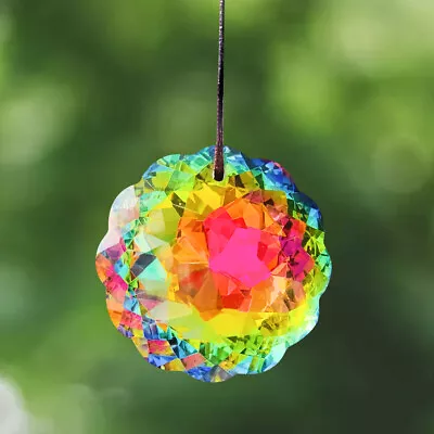 $5.80 • Buy AB Fengshui Faceted Prism Mandala Crystal Chandelier Pendant Glass Suncatcher