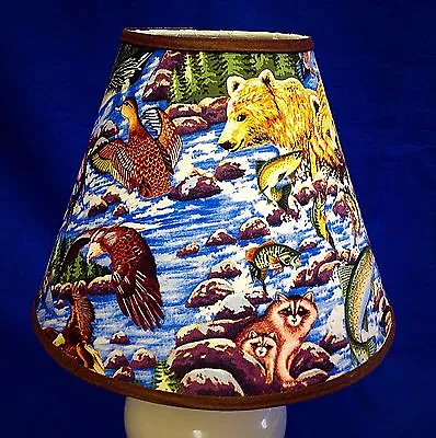 Stream Wild Life Trout Bear Raccoon Handmade Lampshade Lamp Shade • $30.99