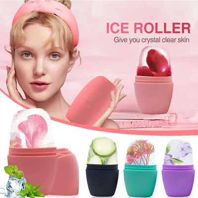 £6.99 • Buy Silicone Ice Cube Massager Face Ice Roller Mold Reusable Facial Care Beauty Tool