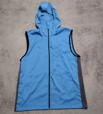 Michael Strahan Sleeveless Hoodie Mens Large Blue Full Zip Pockets • $20