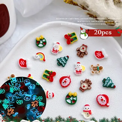 20pcs Luminous Resin Rhinestones Christmas Nail Rhinestones Nail Decoration Art • $0.72