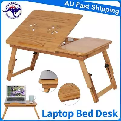 Portable Foldable Laptop Bed Desk Table Tray Dinner Holder Stand W/ Cooling Fan • $29.82