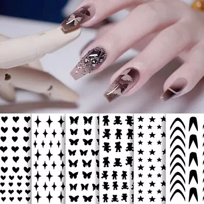 Stickers Nail Art Airbrush Stencils Nail Art Template Nail Prints Decals • £2.82