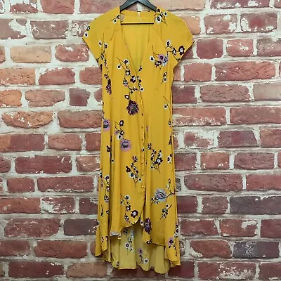 Free People Lost In You Floral Dress Womens Small Yellow Multicolor Midi • $42.49