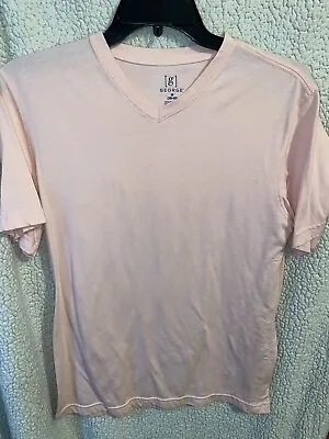 $11 • Buy George Mens T Shirt- Size Medium Pink V Neck Short Sleeve Shirt- Great Condition