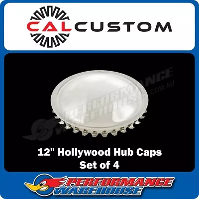 12 Inch Chrome Universal Hollywood Style Wheel Hub Moon Cap Cover Set Of 4 • $113.56