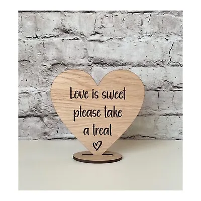 Wooden Love Is Sweet Please Take A Treat Sign | Rustic Wedding Signs • £6.99