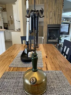 Antique Coleman Lamp And Stove Company Lantern - Brass And Wood • $45