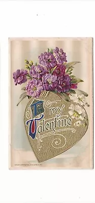 John Winsch Vintage Valentine Postcard / Purple Flowers • $0.99