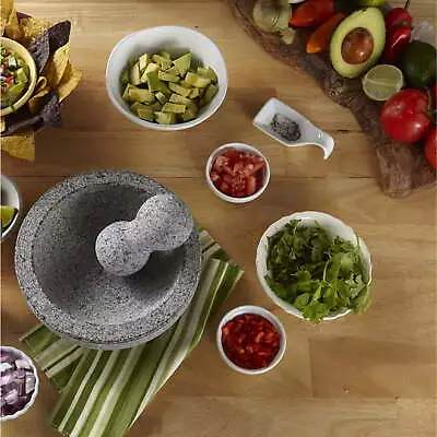 New 6''Granite Heavy Duty Molcajete W/Pestle For Grinding & Mashing 6.1x6.1x3.1  • $17.97