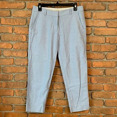 J.Crew Mid-Rise Skimmer Pant In Cotton Oxford Pastel Blue - Size 4 • $20