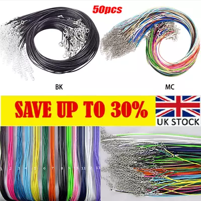 £6.79 • Buy 50 PCS High Quality Leather Necklace Lobster Clasp Rope Cord String For Pendants