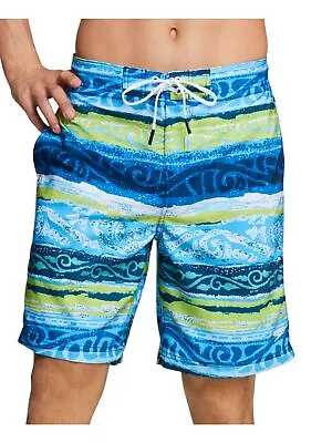 SPEEDO Mens Blue Lined Printed Stretch Swim Trunks S • $5.09