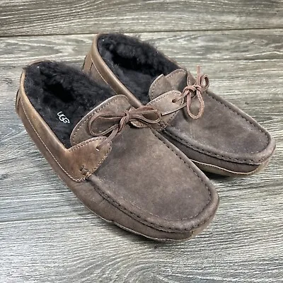 UGG Australia Men's Byron Brown Moccasin Shearling Lined Slippers 5102 Sz US 10 • $28.99