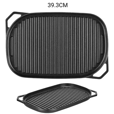 £14.95 • Buy NEW Fissler Griddle Plate Grill Pan Cast Iron Indoor BBQ Hob Oven Cooking 39.3CM