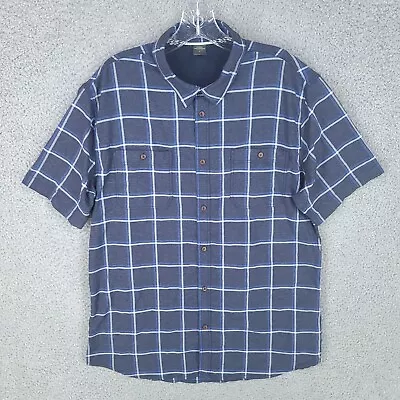 Quicksilver Shirt Mens Large Blue Button Up Vented Nylon Plaid Waterman Fishing • $22