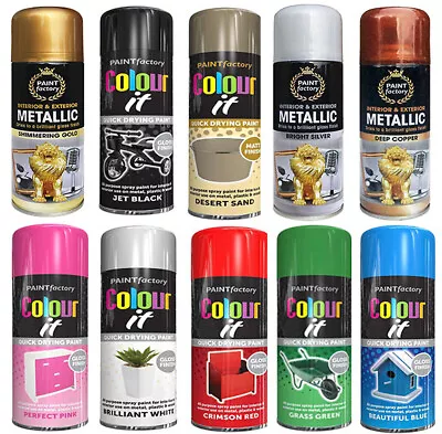 All Purpose Spray Paint Aerosol Matt Gloss Metallic Chalk Wood Car Metal Plastic • £13.29