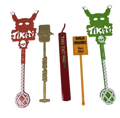 5 TIKI Bar Swizzle Sticks Tiki-Ti Tiki TNT  Hala Kahiki Swag Stir Sticks • $28.99