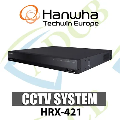 Samsung Hanwha HRX-421 5-in-1 4CH DVR Recorder IP AHD HDTVI HDCVI CVBS CCTV • £199.99