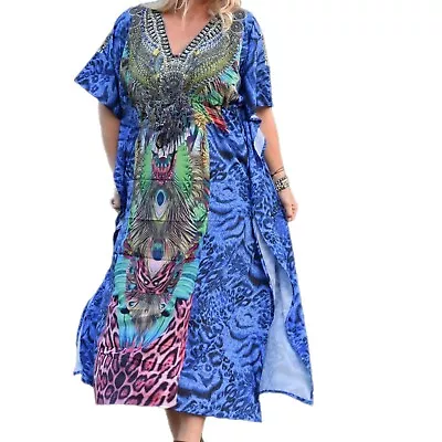 Animal Print Free Size Caftan Beautiful Long Kaftan Dress 1416182022 • $40