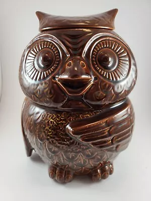 Vintage Cottagecore  McCoy USA Brown Owl Cookie Jar #204 10  Tall Granny • $35