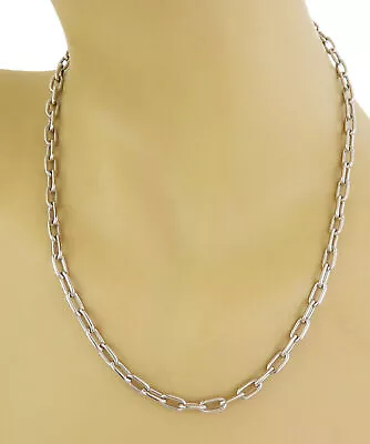 Cartier Spartacus 18k White Gold Oval Link Chain Necklace 18  Long • $5950