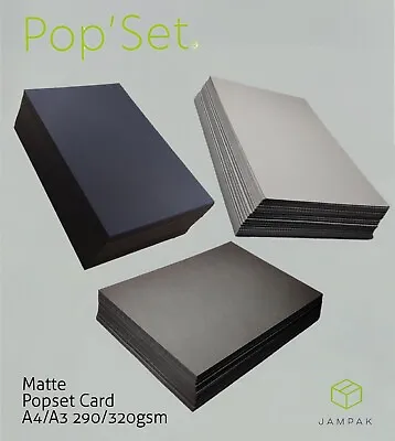 Black & Grey Card 290gsm 320gsm A4 / A3 Arts&Crafts Popset Matte Black Card • £3.44