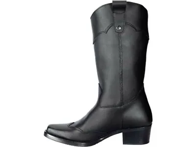 IXS Motorcycle Boots Shannon Black Chopper Boots Made Of Cowhide Leather • $198.79