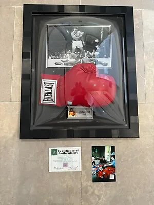 Muhammad Ali Signed Boxing Glove In Presentation Frame With Picture And COA • £600