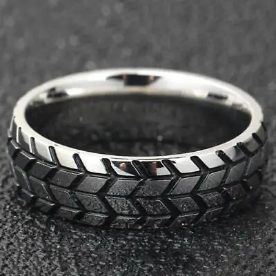 Mechanic Car Tire Men's Stainless Steel Ring Inspired Band Punk Fashion Jewelry • $3.09