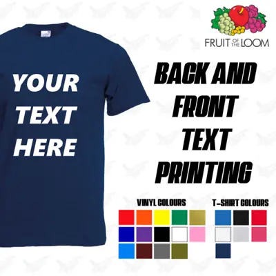 Personalised / Custom T-Shirt With Your Text Printed TShirt Unisex Vinyl • £16.99