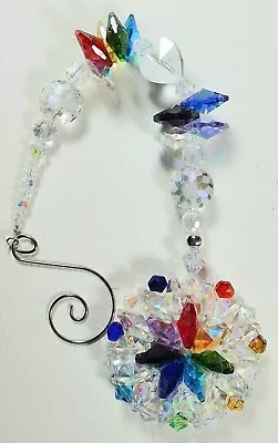 🌈Large Hanging Crystal Sun Diameter Pendant Chakra Rainbow Maker Suncatcher • £10.99