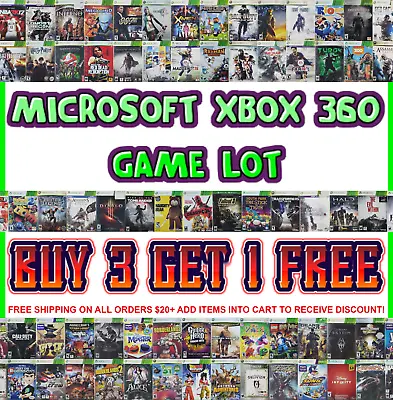 $9.50 • Buy Microsoft Xbox 360 Games Lot 🎮 Buy 3 Get 1 Free 🎮 Free Shipping Orders $20+