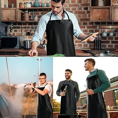 HeavyDuty Lightweight Waterproof MULTIPURPOSE Resistant Rubber Long Black Apron  • $12.99