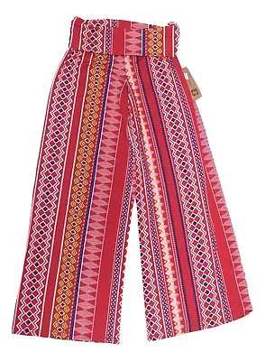 Jon And Anna Size Medium Red Tribal Print Wide Leg Palazzo Pants FREE SHIP  • $14