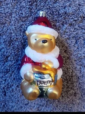 Midwest 6-in Disney Classic Winnie The Pooh Glass Ornament With Honey Pot 1997 • $25