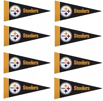 Pittsburgh Steelers Felt Mini Pennants 4  X 9  Licensed Rico Made In USA 8 Pack • $12.99