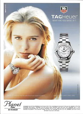 TAG HEUER Watch AQUARACER DIAMONDS Magazine Print Ad Advert  VTG MARIA SHARAPOVA • £14.45