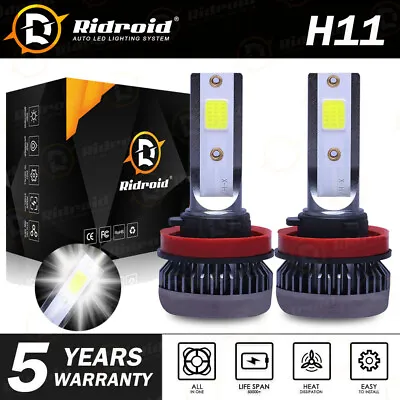 Mini H11 LED Headlight Kit H9 H8 160W 16000LM High Low Beam Bulb HID Fog Light • $10.98