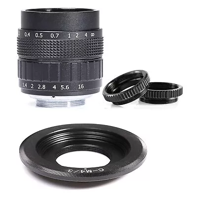 Fujian 50mm F1.4 CCTV Movie Lens+C Mount To Micro 4/3 M4/3 EPL5 EPM3 EPL7 Black • $25.99