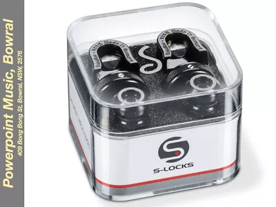 $59 • Buy Schaller S-LOCKS Guitar And Bass Strap Locks - Black Chrome