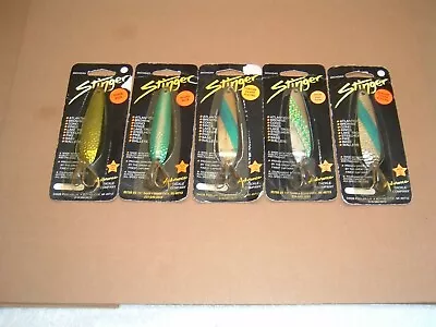 Lot Of 5 Michigan Stinger Trolling Flutter Spoons Cucumber Kevorkian +3 More • $24.95